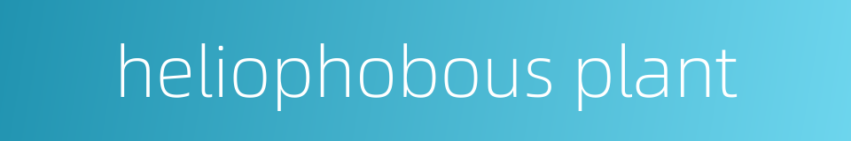 heliophobous plant的同义词