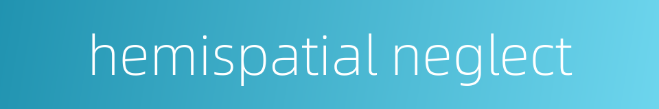 hemispatial neglect的同义词