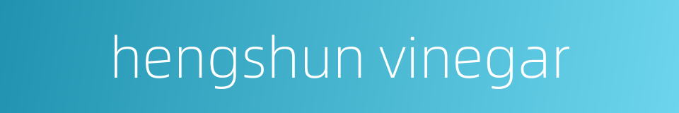 hengshun vinegar的同义词