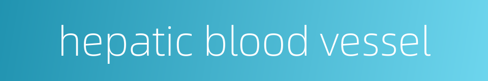 hepatic blood vessel的同义词