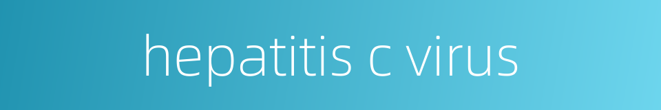 hepatitis c virus的同义词