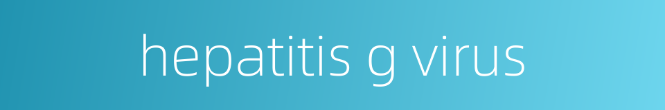 hepatitis g virus的同义词