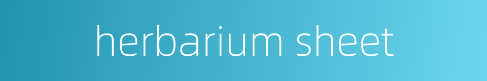 herbarium sheet的同义词