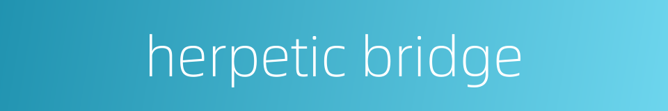 herpetic bridge的同义词