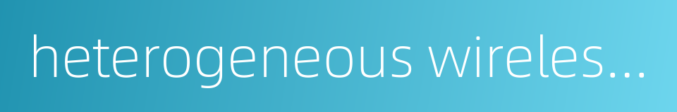 heterogeneous wireless network的同义词
