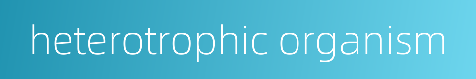 heterotrophic organism的同义词