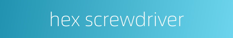 hex screwdriver的同义词