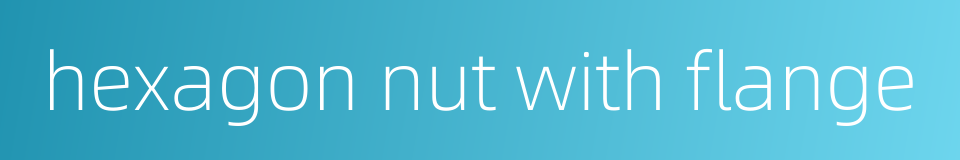hexagon nut with flange的同义词