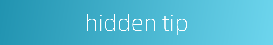 hidden tip的同义词
