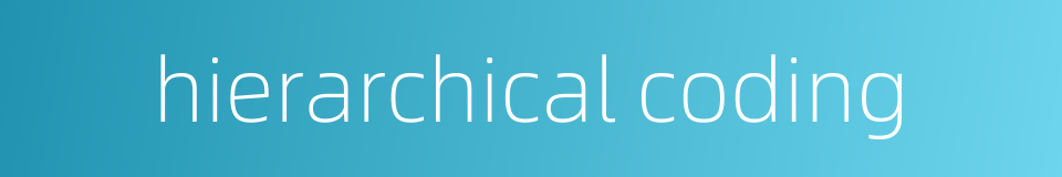 hierarchical coding的同义词