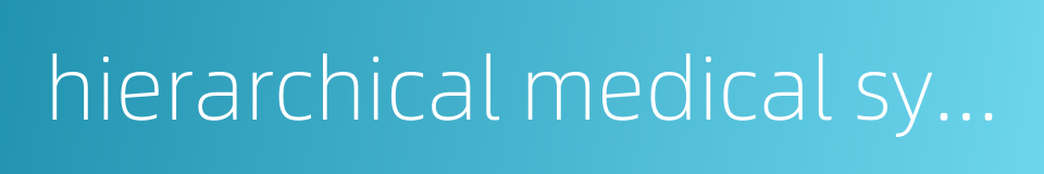 hierarchical medical system的同义词