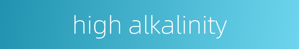 high alkalinity的同义词