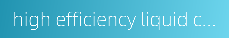 high efficiency liquid chromatography的同义词