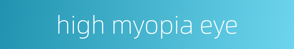 high myopia eye的同义词