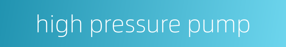 high pressure pump的同义词