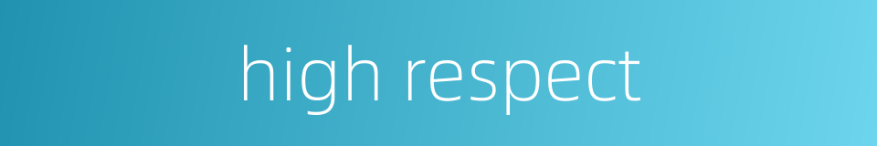 high respect的同义词