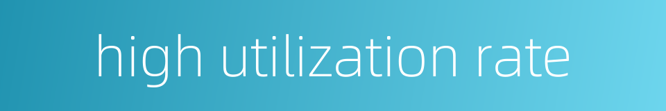 high utilization rate的同义词