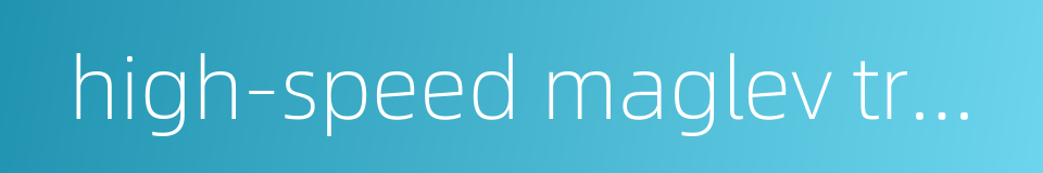 high-speed maglev train的同义词