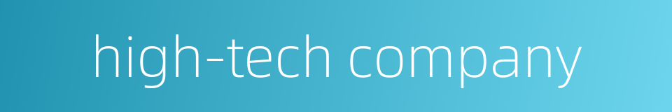high-tech company的同义词