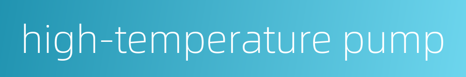 high-temperature pump的同义词