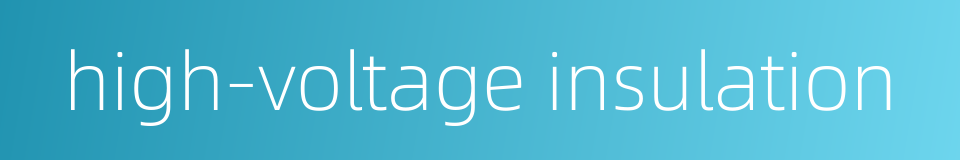 high-voltage insulation的同义词