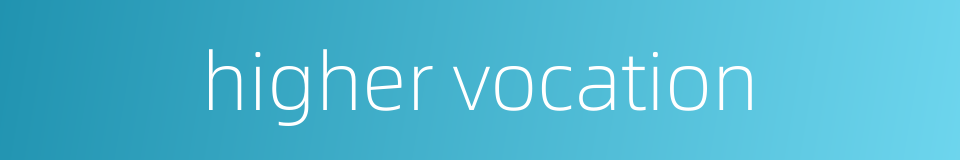 higher vocation的同义词