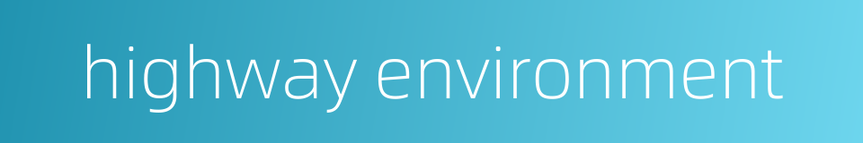 highway environment的同义词
