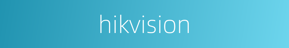 hikvision的同义词