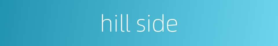 hill side的同义词