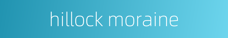 hillock moraine的同义词
