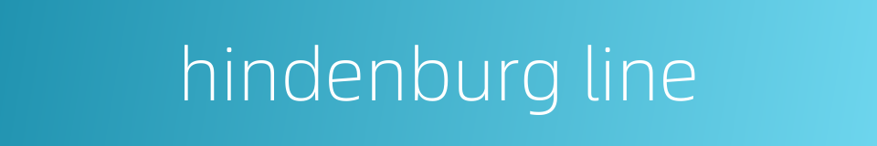 hindenburg line的同义词
