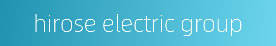 hirose electric group的同义词
