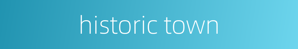 historic town的同义词
