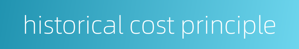 historical cost principle的同义词