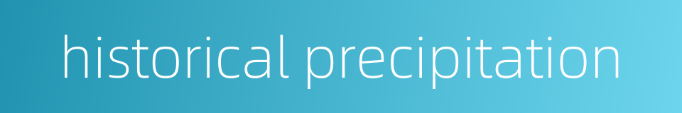 historical precipitation的同义词