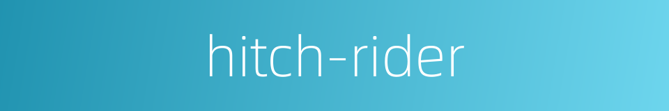 hitch-rider的同义词