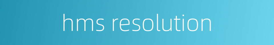 hms resolution的同义词