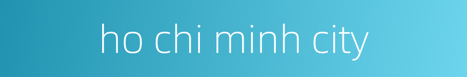 ho chi minh city的同义词
