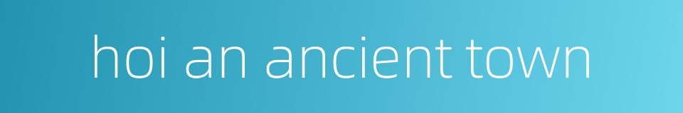 hoi an ancient town的同义词