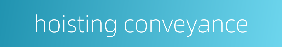 hoisting conveyance的同义词