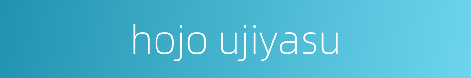 hojo ujiyasu的同义词