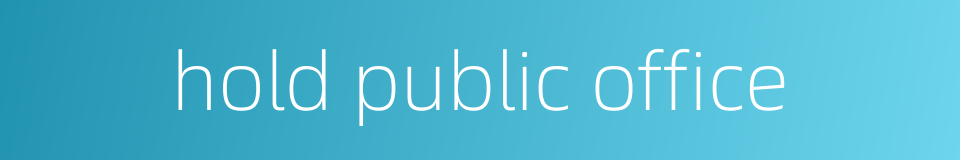 hold public office的同义词