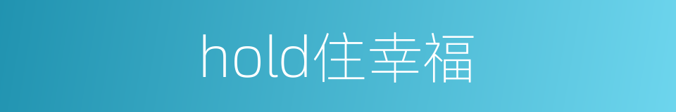 hold住幸福的同义词