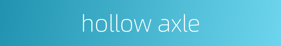 hollow axle的同义词