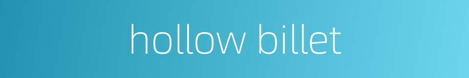 hollow billet的同义词