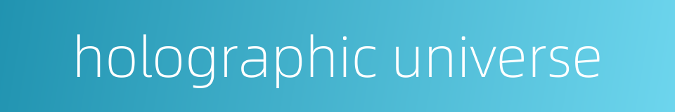holographic universe的同义词