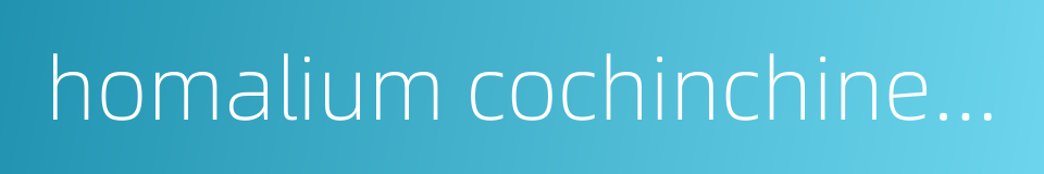 homalium cochinchinense的同义词