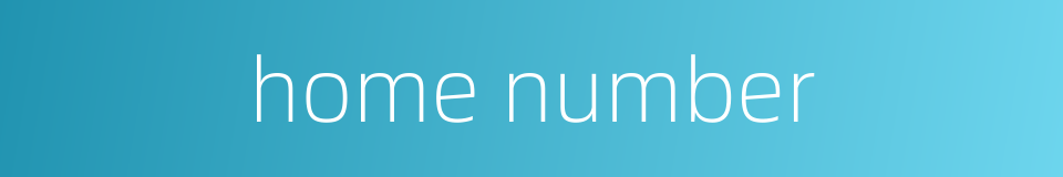 home number的同义词