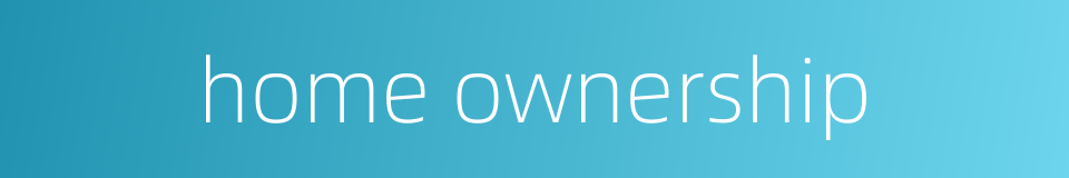 home ownership的同义词
