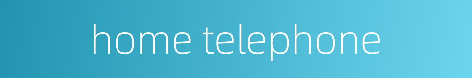 home telephone的同义词